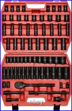 Multi-Functional 70-Piece Impact Socket Set SAE/Metric with Ratchet & Adapters