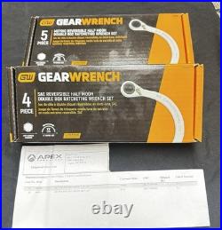NEWGEARWRENCH SAE/METRIC Half Moon Ratcheting Double Box End Wrench Combo-Set NEWGEARWRENCH SAE/METRIC Half Moon Ratcheting Double Box End Wrench Combo-Set