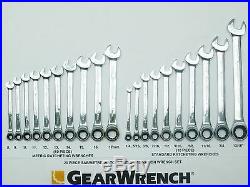 NEW GEARWRENCH 20 pc PIECE SAE STANDARD & METRIC RATCHETING WRENCH SET with 13/16