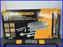 NEW GearWrench 3/8 90T 6pt. 57 Piece SAE/Metric Mechanics Tool Set PN 80550