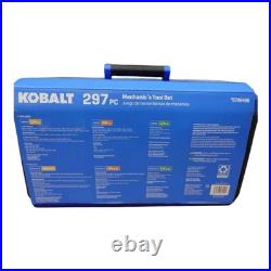 NEW Kobalt 297-Piece SAE & Metric Mechanics Tool Set with 2-Drawer Hard Case