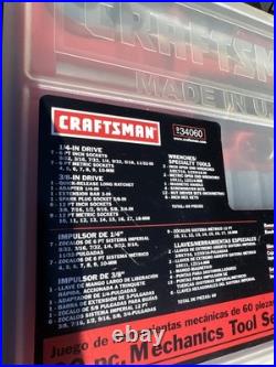NEW MINT RARE SEARS Craftsman 60pc Mechanics Tool Set 34060 SAE & Metric USA NOS