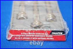 NEW SHIPS FREE Snap-On 6 Pc 3/8 Drive 1-1/2-11 Wobble Extension Set 206AFXW