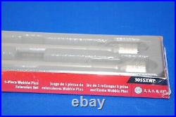 NEW Snap-On 5 Pc 1/2 Drive Wobble Plus Knurled Extension Set 305SXWP