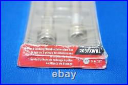 NEW Snap-On Tools 3 Piece 3/8 Drive Locking Wobble Extension Set 203FXWKL