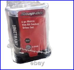 NEW Snap-onT 1/4 drive 2 to 6 mm 6pc Hex Socket Driver Set 106ETMAMY SEALed