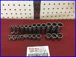 NICE Snap-On Tools 3/8 Drive 6pt METRIC Shallow Deep Chrome Socket Set 224SFFSM