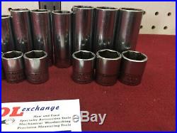 NICE Snap-On Tools 3/8 Drive 6pt METRIC Shallow Deep Chrome Socket Set 224SFFSM