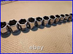 NICE! Snap-on Tools 16pc! 3/8 Drive Metric 6pt 6-21mm Shallow Socket Set