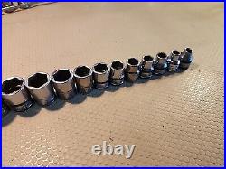 NICE! Snap-on Tools 16pc! 3/8 Drive Metric 6pt 6-21mm Shallow Socket Set