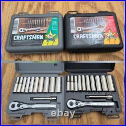 NOS SEARS Craftsman 12pc SAE Metric 1/4 Dr. Socket Ratchet Sets 34781 34782 USA
