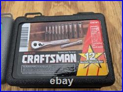 NOS SEARS Craftsman 12pc SAE Metric 1/4 Dr. Socket Ratchet Sets 34781 34782 USA