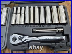 NOS SEARS Craftsman 12pc SAE Metric 1/4 Dr. Socket Ratchet Sets 34781 34782 USA