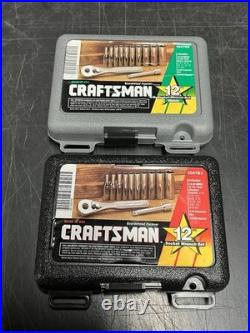 NOS SEARS Craftsman USA 12pc SAE Metric 1/4 Dr. Socket Ratchet Sets 34781 34782