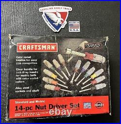 NOS Vintage Craftsman 14Pc Nut Driver Set SAE & Metric 34552 MADE IN USA