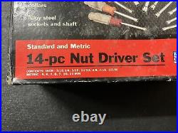 NOS Vintage Craftsman 14Pc Nut Driver Set SAE & Metric 34552 MADE IN USA