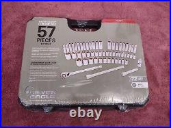 New! 57 Piece 1/2 Drive Silver Eagle Chrome Master Socket Setsc57sea