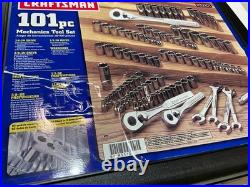 New Craftsman 101pc Metric & SAE Socket Set 1/4 3/8 1/2 Drive 33101 USA open box