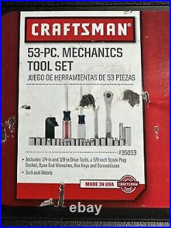 New? Craftsman 1/4 3/8 Drive 53pc Metric/SAE Socket Set. Item 35053 USA