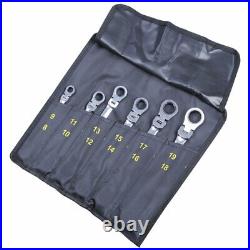 New Double Box End Ratcheting Wrench Flex-Head Extra Long Spanner Set SAE Metric