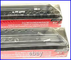New Snap-onT 44pc 1/4 drive Metric / SAE Shallow & Deep Socket Sets