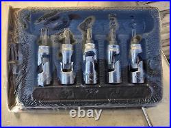 New Snap-on 5pc 1/4 Drive Stubby Swivel Torx Bit Socket Set, Part# 105TUTX