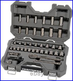 OVERDRIVE 49-Piece Gunmetal Chrome Mechanics Tool Set, Standard Sae/Metric Socke