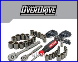 OVERDRIVE 64-Piece Gunmetal Chrome Mechanics Tool Set, Standard Sae/Metric Socke