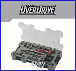 OVERDRIVE 64-Piece Gunmetal Chrome Mechanics Tool Set, Standard Sae/Metric Socke