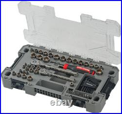 OVERDRIVE 64-Piece Gunmetal Chrome Mechanics Tool Set, Standard Sae/Metric Socke