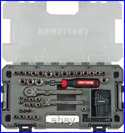 OVERDRIVE 64-Piece Gunmetal Chrome Mechanics Tool Set, Standard Sae/Metric Socke