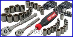 OVERDRIVE 64-Piece Gunmetal Chrome Mechanics Tool Set, Standard Sae/Metric Socke
