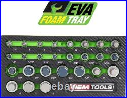 Oemtools 23990 26 Pc Hex Socket Set SAE Metric Durable Alloy Steel