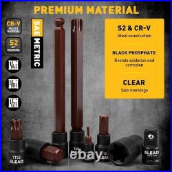 Professional 112-Piece Torx/Hex Socket Set Comprehensive SAE & Metric Coverage