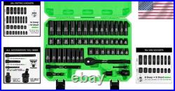 Professional 50-Piece Impact Socket Set, SAE/Metric