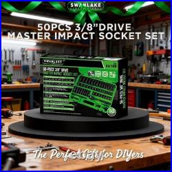 Professional 50-Piece Impact Socket Set, SAE/Metric