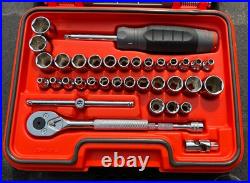 Proto 36pc 1/4 Drive Socket Set SAE Metric 1/8 5/8 & 4mm 16mm J47336S NEW