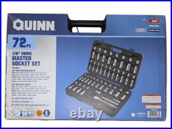 Quinn 72 Piece 3/8 Drive Master Socket / Ratchet Set 70317 SAE / Metric