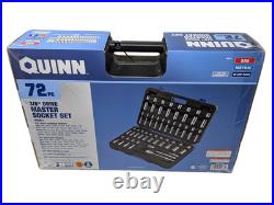 Quinn 72 Piece 3/8 Drive Master Socket / Ratchet Set 70317 SAE / Metric