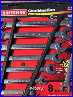 RARE NOS SEARS Craftsman USA 8pc SAE & METRIC Ratcheting Combination Wrench Sets