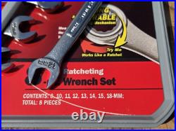 RARE NOS SEARS Craftsman USA 8pc SAE & METRIC Ratcheting Combination Wrench Sets