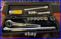 RARE VTG CRAFTSMAN 3/8 12Pt METRIC SOCKET SET -V- PERMANEX RED LETTER CASE