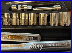RARE VTG CRAFTSMAN 3/8 12Pt METRIC SOCKET SET -V- PERMANEX RED LETTER CASE