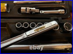 RARE VTG CRAFTSMAN 3/8 12Pt METRIC SOCKET SET -V- PERMANEX RED LETTER CASE