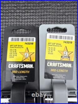 Rare Sears Craftsman USA Nos 18pc Midlength Socket Set SAE Metric 43219 43218