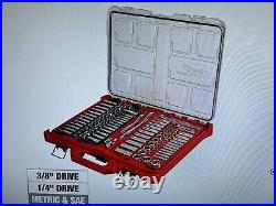 Ratchet Socket Mechanics Tool Set 3/8 + 1/4 Drive SAE/Metric 106 Pcs with Case