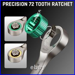 Ratcheting Wrench Set, Combination Wrench Set Metric and Standard & SAE with Col