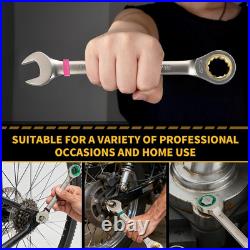 Ratcheting Wrench Set, Combination Wrench Set Metric and Standard & SAE with Col