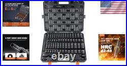 Rugged 65-Piece Impact Socket Set, Cr-V Steel, SAE/Metric``