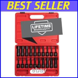 SAE/Metric Impact Hex Set, 1/4-3/4, 6mm-19mm, 20-Piece